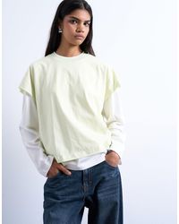 TOPSHOP - T-shirt skateur double épaisseur - et écru - Lyst