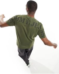 Tommy Hilfiger - T-shirt classic avec logo linéaire dans le dos - olive - Lyst