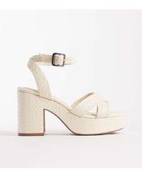ASOS - Wide Fit Henley Platform Mid Heeled Sandals - Lyst