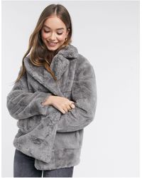 New Look Manteau fausse fourrure - Gris