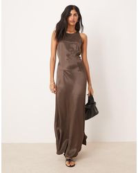 ASOS - Racer Satin Maxi Dress - Lyst
