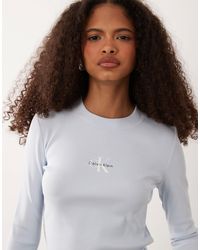 Calvin Klein - Monologo Long Sleeve Top - Lyst