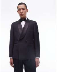 TOPMAN - Premium Slim Wool Rich Tux Suit Jacket - Lyst