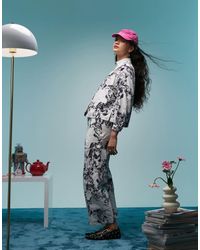 Bimba Y Lola - Broek Met Wijde Pijpen En Hondenprint, Deel Van Co-Ord Set - Lyst