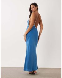 ASOS - Bias Cut Racer Neck Maxi Dress With Low Back - Lyst