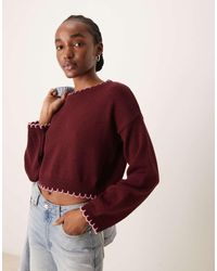 Miss Selfridge - Blanket Stitch Jumper - Lyst