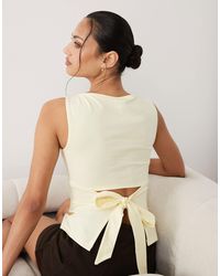 ASOS - Slash Neck Tie Back Tank Top - Lyst