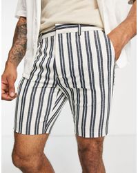 ASOS - Smart Skinny Shorts With Preppy Stripe - Lyst