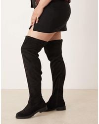 ASOS - Curve Kacey Smart Flat Over The Knee Boots - Lyst
