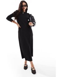 Vila - Textured Long Sleeve Maxi Dress - Lyst