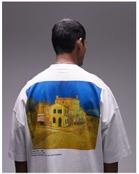 TOPMAN - T-shirt ultra oversize à imprimé la maison jaune (collaboration avec le musée van gogh) - Lyst