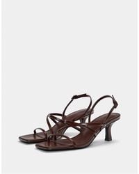 Pull&Bear - Heeled Sandals With Crossover Straps - Lyst