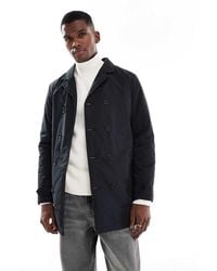 Brave Soul - Short Padded Double Breasted Mac With Belt - Lyst