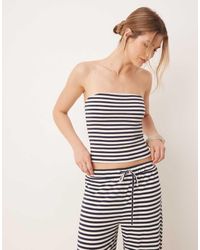 ASOS - Top A Fascia Blu E Bianco A Righe - Lyst