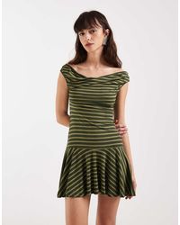 Motel - Mausari Off-shoulder Floaty Mini Dress - Lyst