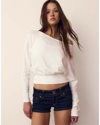 Stradivarius - T-Shirt Met Lange Mouwen, Boothals En Band - Lyst