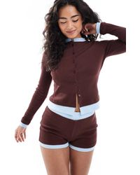ASOS - Cárdigan Abotonado Con Diseño De Doble Capa En Contraste De (Parte De Un Conjunto) - Lyst