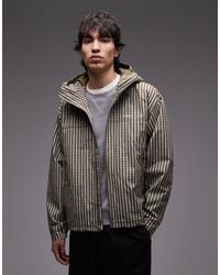 Obey - Vista - veste technique zippée - marron à carreaux - Lyst