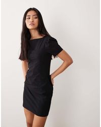 ASOS - Puff Sleeve With Pocket Detail Mini Dress - Lyst