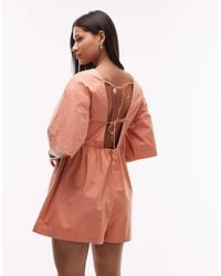 TOPSHOP - Tuta Corta Con Scollo Profondo A V - Lyst