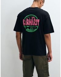Carhartt - Camiseta Negra Con Etiqueta De Equipaje Y Estampado En La Espalda - Lyst