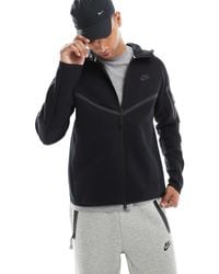 Nike - Sudadera Negra Con Capucha Y Cremallera Tech Fleece De - Lyst
