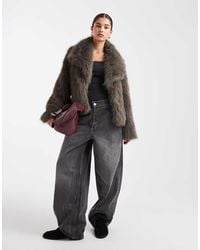 South Beach - Faux Fur Collar Short Jacket - Lyst