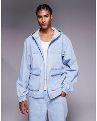 Liquor N Poker - Chaqueta Vaquera Extragrande Con Capucha Y De (Parte De Un Conjunto)-Azul - Lyst