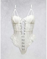 Ann Summers - Boudoir Tease Bridal Crotchless Bodysuit Teddy - Lyst