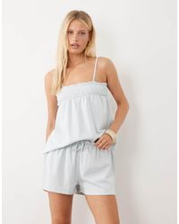 ASOS - Shirred Floaty Shorts Co-ord - Lyst