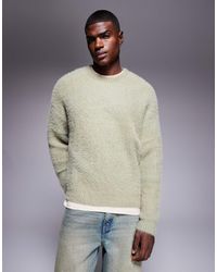 ASOS - Relaxed Fluffy Knit Crew Neck Sweater - Lyst