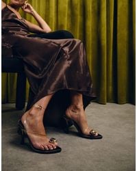 ASOS - North High Heeled Sandals With Toe Trim - Lyst