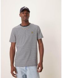 Lyle & Scott - – t-shirt aus leinenmix mit en bretonstreifen - Lyst