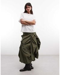 AllSaints - Maggie Ruffle Lace Midi Skirt - Lyst