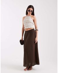 ONLY - Midaxi Rok Met Linnenlook - Lyst