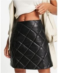SELECTED - Femme Leather Quilt Mini Skirt - Lyst
