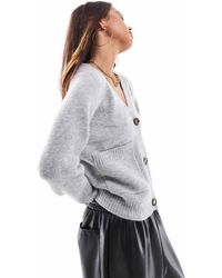 Vero Moda - Boxy Knitted Pocket Cardigan - Lyst