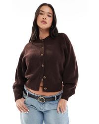 ASOS - Asos Design Curve Crew Neck Cardigan With Raglan Sleeve Detail - Lyst