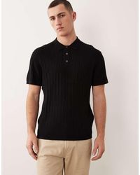Jack & Jones - Cable Knit Polo With Short Sleeves - Lyst