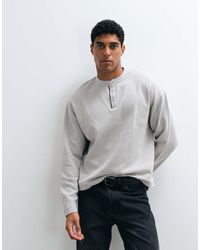 ASOS - Boxy Oversized Long Sleeve Henley T-shirt - Lyst