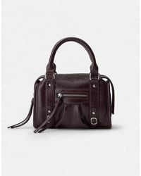 Stradivarius - Borsa Bowling A Tracolla Con Zip Bordeaux - Lyst