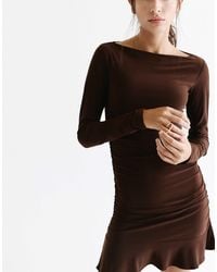 Pull&Bear - Kurzes kleid mit raffungen - Lyst