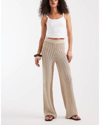 River Island - Wide Leg Knitted Pants - Lyst