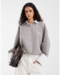 ASOS - Oversized Contrast Cuff Shirt - Lyst