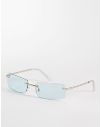 ASOS - Rectangle Rimless Sunglasses - Lyst