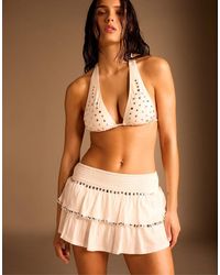 Stradivarius - Large Stud Bikini Top - Lyst