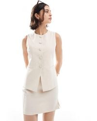 New Look - Co-ord Longline Linen Waistcoat - Lyst