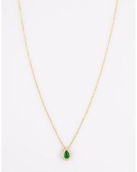 Lovisa - Collar De Plata De Ley Chapado En Oro Con Diseño Tipo Halo Y Cristal Verde De - Lyst