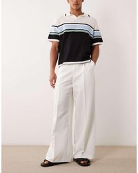 ASOS - Pantaloni Sartoriali Larghi Bianchi Con Pieghe - Lyst