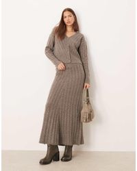 Vila - Cable Knit Maxi Skirt Co-ord - Lyst